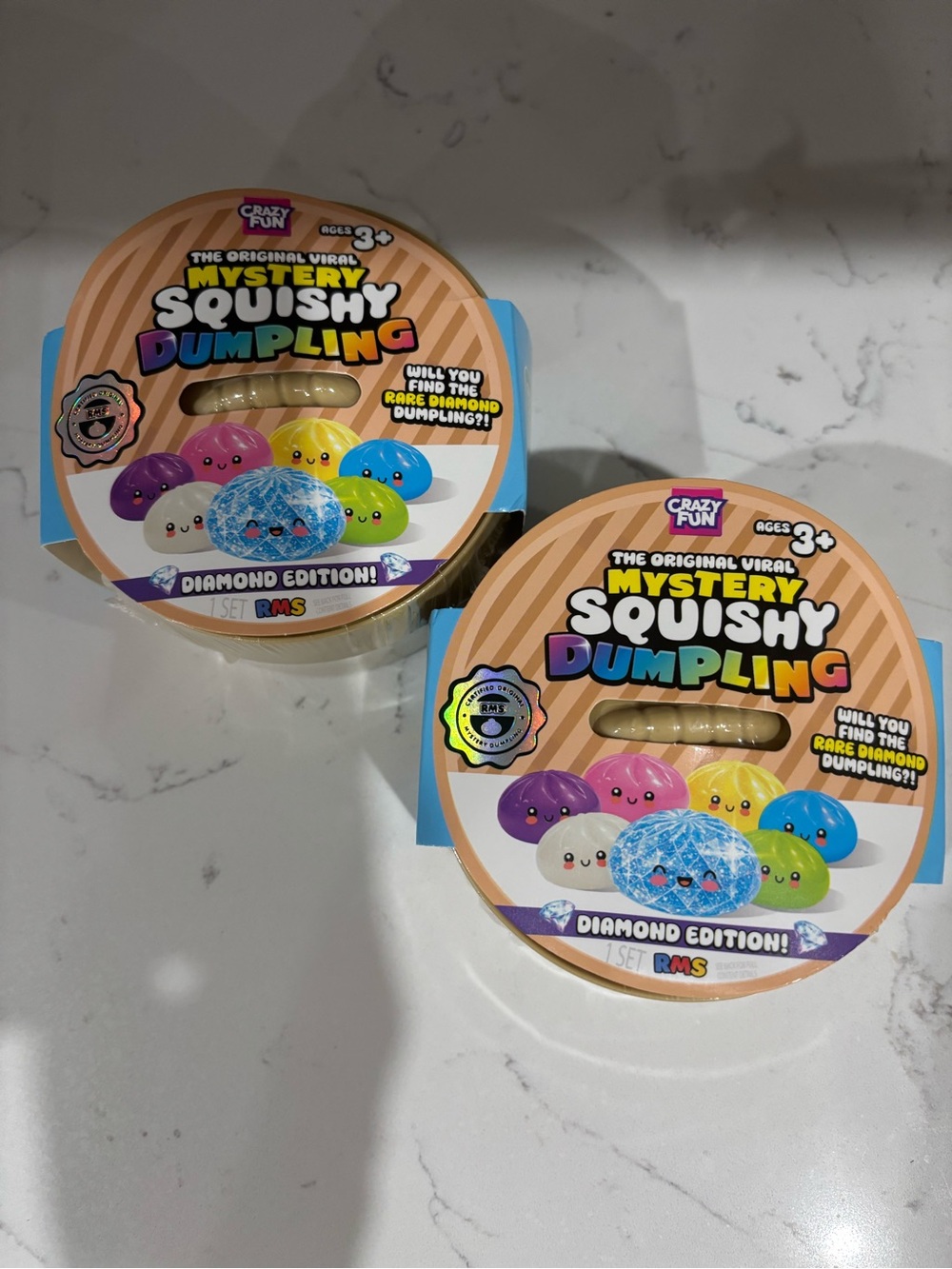 Bundle of 2 Crazy Fun Mystery Squishy Dumpling RMS Diamond Edition)